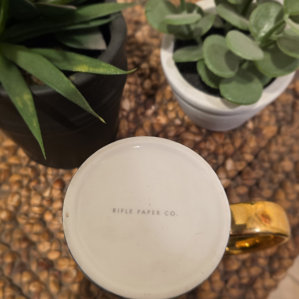 Elegant Rifle PaperCo. Peacock Mug with Gold Handle - Picture 3 of 4